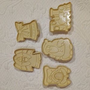Hutzler Christmas Car, Train, Angel, Santa & Bell Vintage Cookie Cutters
